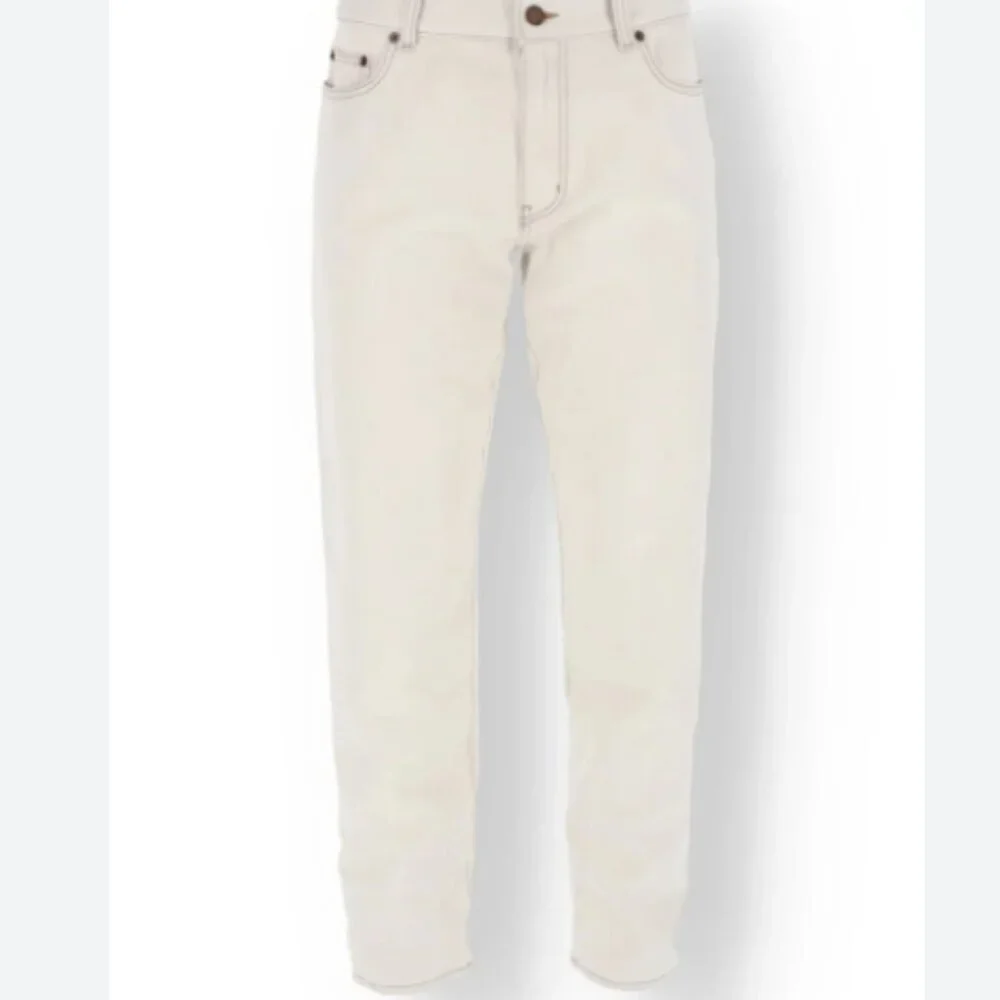 SAINT LAURENT Carrot Fit Denim Jeans Grey Off White Size 28 NWT - Picture 2 of 12